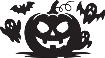 Halloween solid icon set – spooky, creepy, and festive symbols for seasonal designs