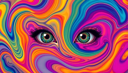 Fluid abstract eyes, vibrant color swirls, vector texture, modern art background,  modern,  visual art