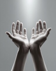 Authentic Psychic Day Energy Healing Hands with Radiant Light Glow Premium Wellness Concept for Spring Equinox and Earth Day Marketing Campaigns