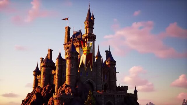 Medieval castle at sunrise