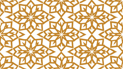Seamless geometric pattern with gold abstract shapes on white background vector