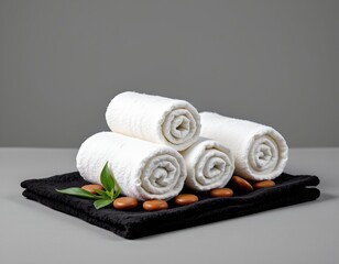 Serene Spa Towels Arrangement with Natural Stones