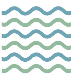 Simple, repeating pattern of teal and sage green wavy lines.