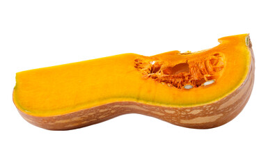 Pumpkin Butternut Squash Cut into pieces isolated on a transparent background