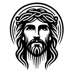 Jesus Christ with Crown of Thorns Illustration