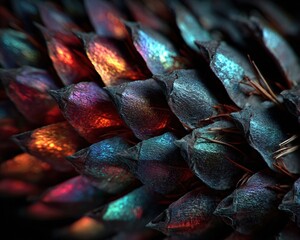 Fototapeta premium High-Quality Close-Up of Colorful Pine Cone Texture with Modern Lighting for Premium Nature and Seasonal Marketing Content