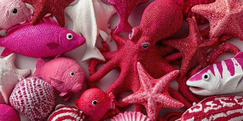 Premium High-Quality Toy Sea Creatures Collection Showing Marine Biodiversity and Ecosystem for Educational and Childrens Learning Content