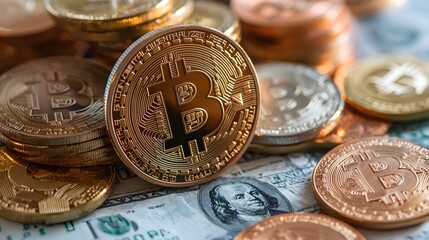 Wealth Accumulation Concept with Coins and Cash