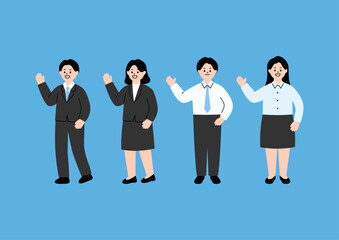 Obraz premium Vector illustration of office workers.