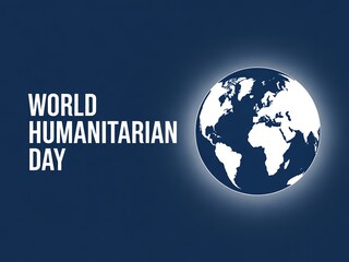 World humanitarian day celebration with earth globe and inspiring text