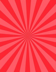 Red radiating lines emanate from the center, creating a sunburst effect