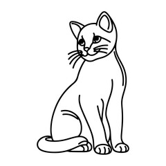 A Playful Cat Rendered in One Continuous Fine Line