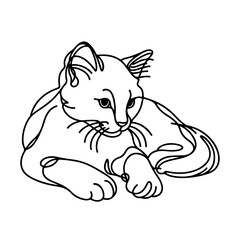 A Playful Cat Rendered in One Continuous Fine Line