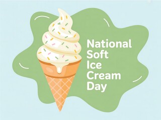 Celebrate national soft ice cream day with a deliciously swirled cone and festive sprinkles