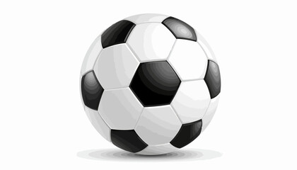 Fototapeta premium A soccer ball, black and white panels, isolated on white background.
