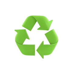 Obraz premium Sustainable Practices Represented by the Iconic Green Recycling Symbol on Transparent Scene