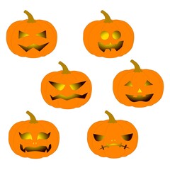 Jack-o'-Lantern Halloween Pattern  (Ver. A) – Festive Pumpkin Icons (JPG Version)