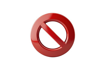 Red prohibition sign 3D icon with do not symbol display.