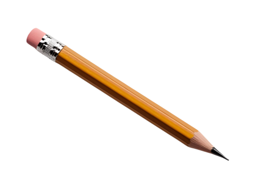 Pencil isolated for writing, drawing, art projects, and creative design.