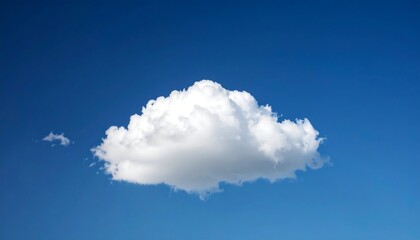Single, bright white cumulus cloud against a vibrant blue sky