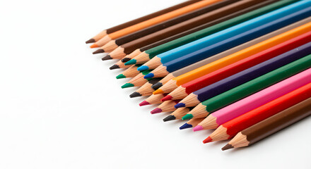 Obraz premium colored pencils on white background