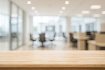 Office background with wooden table top creates a bright and modern workspace atmosphere filled with comfort and productivity