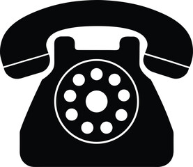 Retro Rotary Phone Silhouette Icon
