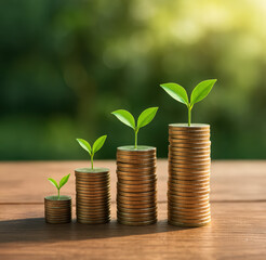 Financial growth and investment drive opportunities for wealth profit and economy success