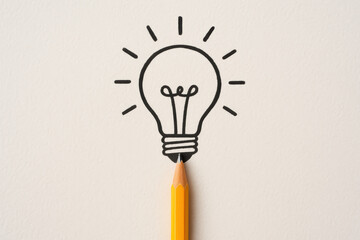 Bright idea creativity and innovation inspire invention motivation and success through creative planning tools