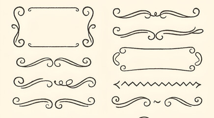 Obraz premium Hand-drawn decorative frames and dividers best for invitations and ornamental typography