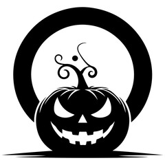  vector halloween pumpkin on black background