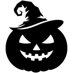 halloween pumpkin head and hat vector 