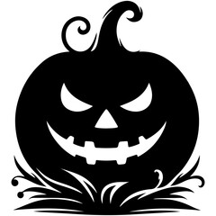 halloween pumpkin head silhouette 
