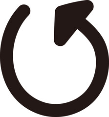 手描き風のシンプルな矢印のアイコン　黒 
Simple hand-drawn arrow icon, black	
