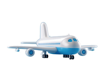 Fototapeta premium Toy Airplane Model Small Blue White Aircraft for Kids Play and Education