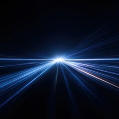 Blue light speed streaks, dark background, futuristic travel concept