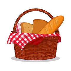 Basket of Bread Cartoon