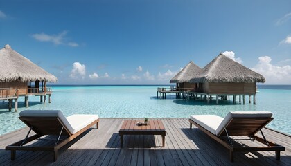 Fototapeta premium Stylish and luxurious overwater villa