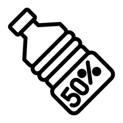 bottle 50 percent icon