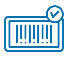 barcode with check mark icon
