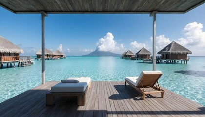 Stylish and luxurious overwater villa