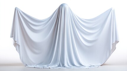 Ethereal Phantom: A spectral white cloth draped over an unseen presence, evokes a sense of mystery and otherworldly presence.