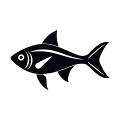 Fototapeta premium simple vector silhouette of a neon tetra fish so.eps