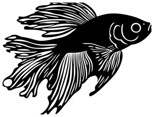 Silhouette of a Lone Guppy Fish Fluttering in Shallow Waters