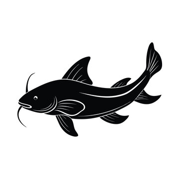  vector silhouette of a single redtail catfish si.eps