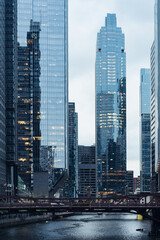 Chicago skyscrapers and the Chicago River
