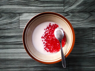 Pearl Jenang with coconut sauce