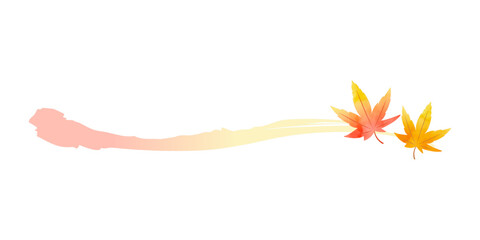 Fototapeta premium Autumn Maple Brushline – Hand-Drawn Frame Vector