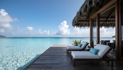 Stylish and luxurious overwater villa