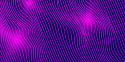 Fototapeta premium Vector smooth waves on dark background. Futuristic technology design backdrop with purple and blue gradient transition.